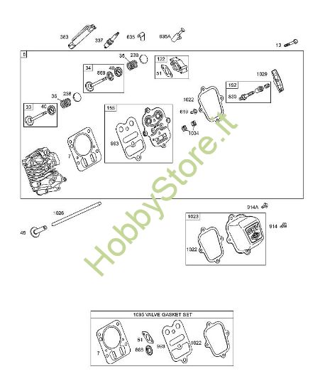 I - Testata, kit/guarnizioni valvola, valvole B&S - 12 €¦ 126492-0165-E1 brand Stihl